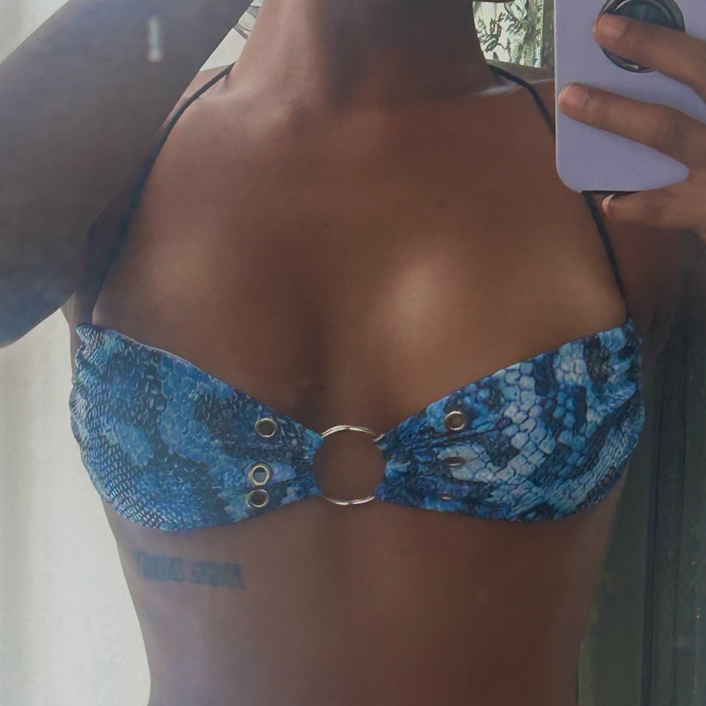 Blue Python 2-Piece Bikini Short Set - image 3